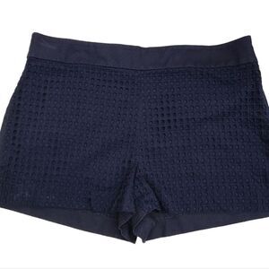 J Crew Navy Blue Basket Weave Shorts Womens size 14